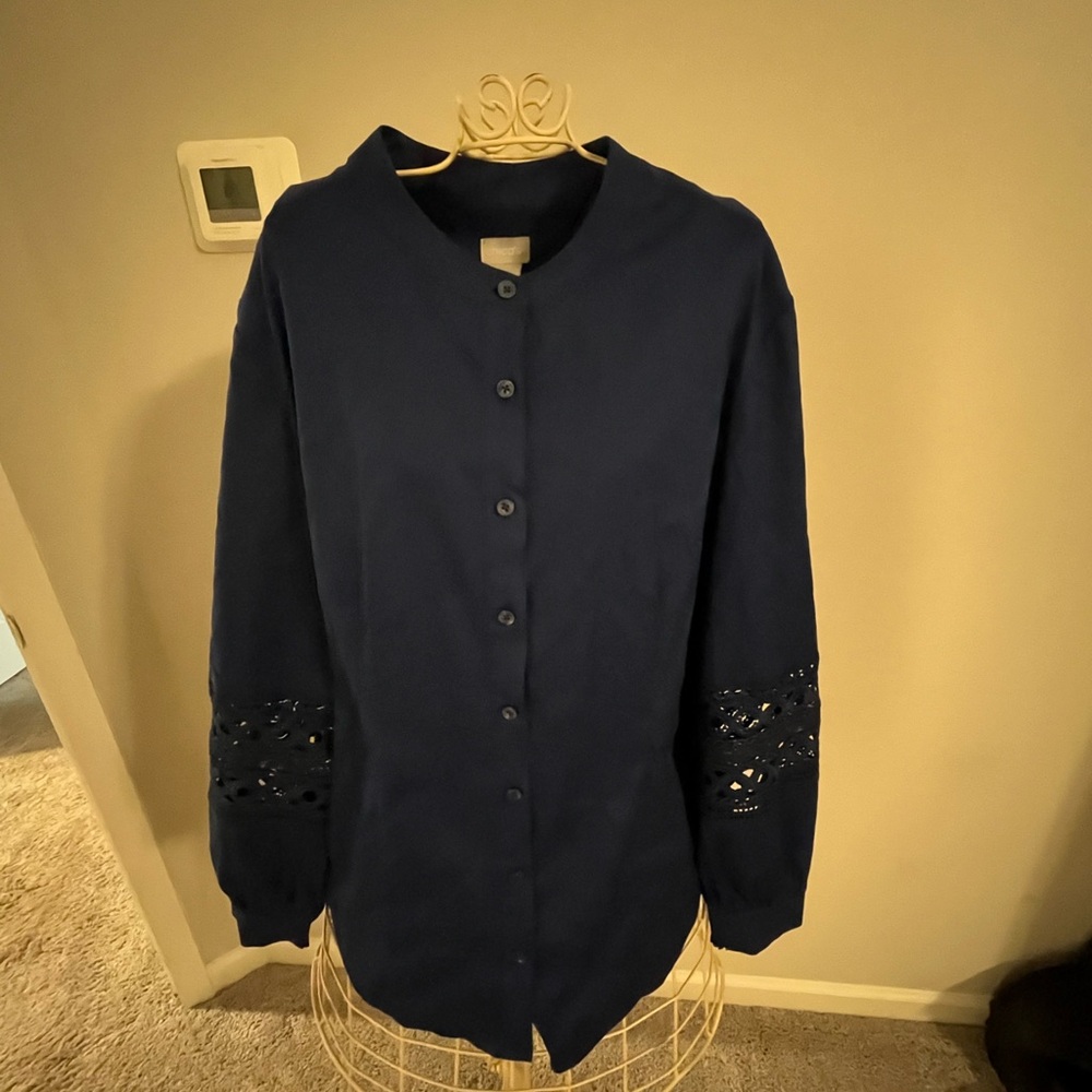 Chico's Royal Blue-Button Up Blouse Size 1